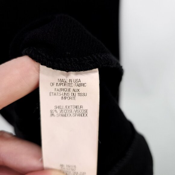 Helmut Lang Black Sheath Dress Large Back Zip Sleeveless Stretch Asymmetrical - Picture 7 of 11